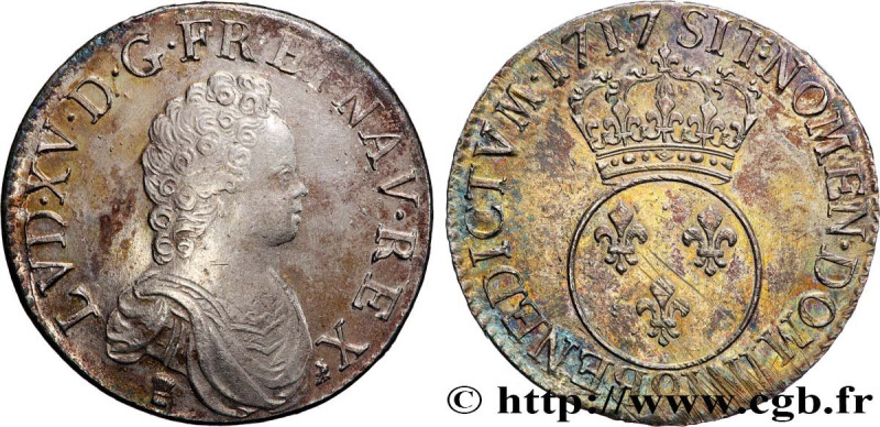 LOUIS XV THE BELOVED
Type : Écu vertugadin 
Date : 1717 
Mint name / Town : Renn...