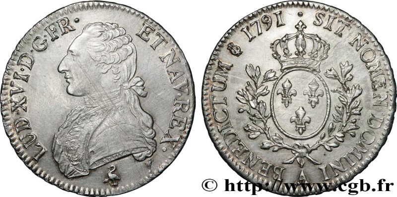 LOUIS XVI
Type : Écu dit "aux branches d'olivier" 
Date : 1791 
Mint name / Town...