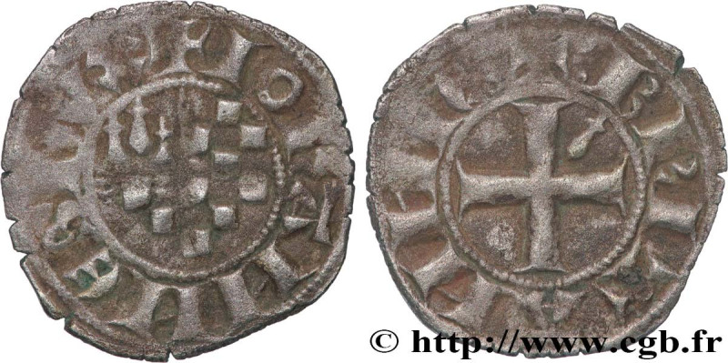 BRITTANY - DUCHY OF BRITTANY - JOHN II
Type : Denier 
Date : c. 1290 
Date : n.d...