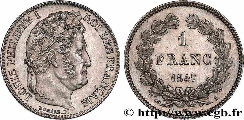 LOUIS-PHILIPPE I
Type : 1 franc Louis-Philippe, couronne de chêne 
Date : 1847 
...