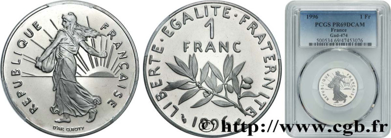 V REPUBLIC
Type : 1 franc Semeuse, nickel, BE (Belle Épreuve) 
Date : 1996 
Mint...