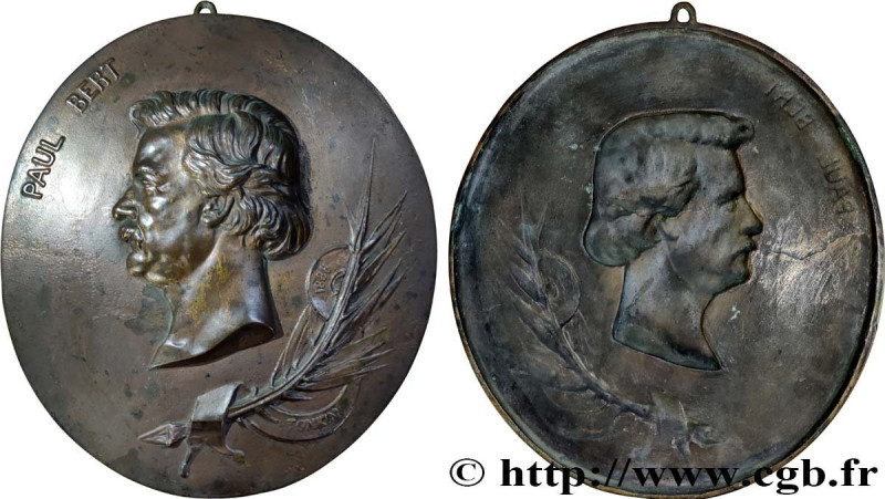 III REPUBLIC
Type : Plaque, Paul Bert par Rispal 
Date : 1886 
Metal : bronze 
D...