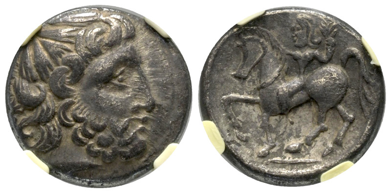 Ostkelten. Pannonien. Typ Zweigarm.

 Tetradrachme (Silber).
Vs: Leicht stili...