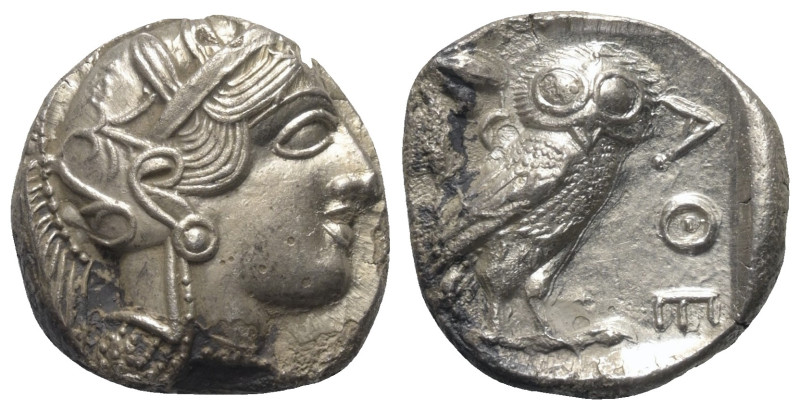 Attika. Athen.

 Tetradrachme (Silber). Ca. 454 - 404 v. Chr.
Vs: Kopf der At...