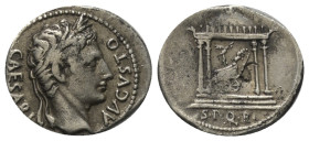 Augustus (31 v. - 14 n. Chr.).

 Denar (Silber). ca. 18 v. Chr. Colonia Patricia (?).
Vs: CAESARI AVGVSTO. Kopf mit Lorbeerkranz rechts.
Rs: S P Q...