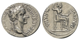 Tiberius (14 - 37 n. Chr.).

 Denar (Silber). Rom.
Vs: TI CAESAR DIVI - AVG F AVGVSTVS. Kopf mit Lorbeerkranz rechts.
Rs: PONTIF - MAXIM. Weiblich...