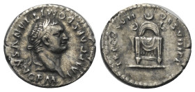 Domitianus (81 - 96 n. Chr.).

 Denar (Silber). 81 n. Chr. Rom.
Vs: IMP CAES DOMITIANVS AVG P M. Kopf mit Lorbeerkranz rechts.
Rs: TR P COS VII DE...