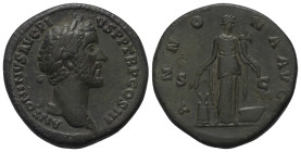 Antoninus Pius (138 - 161 n. Chr.).

 Sesterz (Bronze). 140 - 144 n. Chr. Rom.
Vs: ANTONINVS AVG PIVS P P TR P COS III. Kopf mit Lorbeerkranz recht...