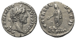 Antoninus Pius (138 - 161 n. Chr.).

 Denar (Silber). 158 - 159 n. Chr. Rom.
Vs: ANTONINVS AVG PIVS P P. Kopf mit Lorbeerkranz rechts.
Rs: VOTA SO...