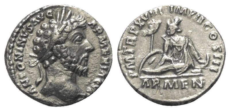 Marcus Aurelius (161 - 180 n. Chr.).

 Denar (Silber). 164 n. Chr. Rom.
Vs: A...