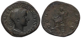 Gordianus III. (238 - 244 n. Chr.).

 Sesterz (Bronze). 240 n. Chr. Rom.
Vs: IMP CAES M ANT GORDIANVS AVG. Büste mit Lorbeerkranz, Paludament und P...