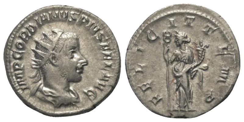 Gordianus III. (238 - 244 n. Chr.).

 Antoninian (Silber). 243 - 244 n. Chr. R...