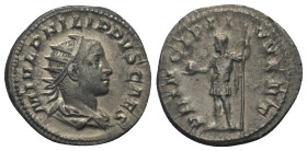 Philippus II. (246 - 249 n. Chr.).

 Antoninian (Silber). 245 - 246 n. Chr. (als Caesar). Rom.
Vs: M IVL PHILIPPVS CAES. Büste mit Strahlenkrone un...