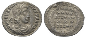 Constantius II. (337 - 361 n. Chr.).

 Siliqua (Silber). 351 - 355 n. Chr. Sirmium.
Vs: D N CONSTANTIVS P F AVG. Büste mit Perldiadem, Paludament u...