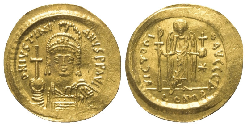 Iustinianus I. (527 - 565 n. Chr.).

 Solidus (Gold). 542 - 565 n. Chr. Consta...