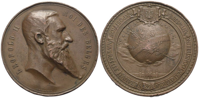 Belgien. Leopold II. (1865 - 1909).

 Bronzemedaille. 1894.
Auf die Weltausst...