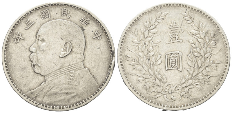 China. Republik.

 Dollar (Silber). 1914 (= Jahr 3).
Vs: Kopf links.
Rs: Wer...