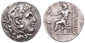 Antike Griechen
Makedonien Tetradrachme (16,52g), ca. 180 v. Chr., Philip V., Pella. Av: Herakleskopf mit Löwenfell nach rechts. Rev: Thronender Zeus...