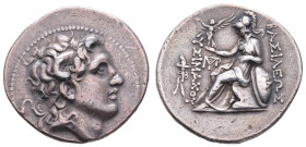 Antike Griechen
Thrakien Tetradrachme (16,65g), Lysimachos, 297-282 v. Chr., Lampsakos. Av: Alexanderkopf mit Diadem und Ammonshorn nach rechts. Rev:...