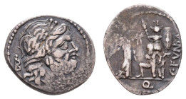 Antike Römer
Münzen Römische Republik C. Fundanius, Quinar (1,93g), 101 v. Chr., Rom. Av: Jupiterkopf nach rechts, dahinter Kontrollmarke. Rev: Victo...