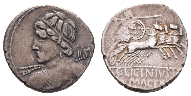 Antike Römer
Münzen Römische Republik C. Licinius L. f. Macer, Denar (3,89g), 8...