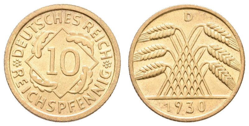 Münzen Weimar
 10 Reichspfennig, 1930, D, st. J. 317