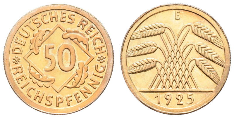 Münzen Weimar
 50 Reichspfennig, 1925, E, PP. J. 318