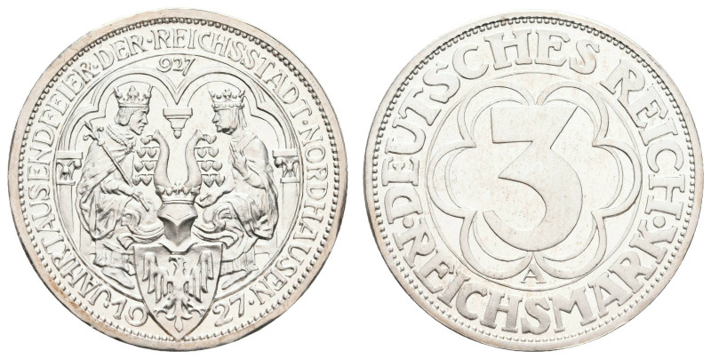 Münzen Weimar
 3 Reichsmark, 1927, Nordhausen, PP. J. 327