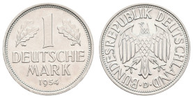 Bundesrepublik Deutschland
 1 Mark, 1954, D, wz. Kratzer, f. st. J. 385