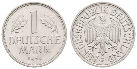 Bundesrepublik Deutschland
 1 Mark, 1954, F, wz. Kratzer, f. st. J. 385