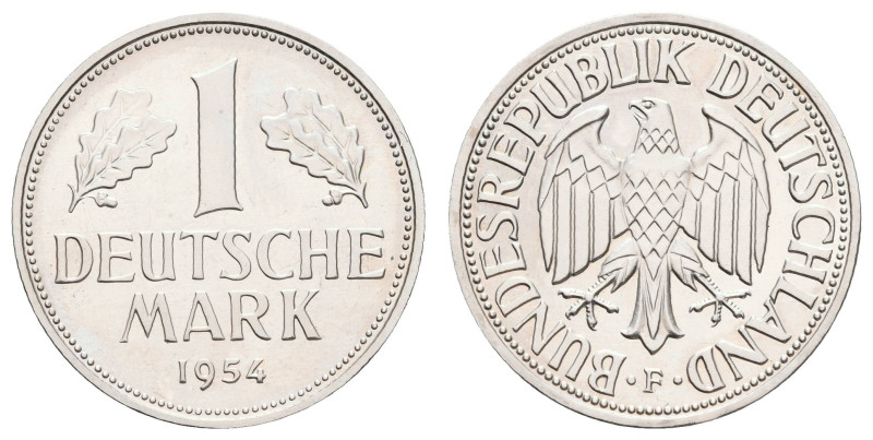 Bundesrepublik Deutschland
 1 Mark, 1954, F, PP. J. 385. Auflage nur 175 Stück!...