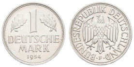 Bundesrepublik Deutschland
 1 Mark, 1954, F, PP. J. 385. Auflage nur 175 Stück!