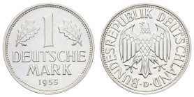 Bundesrepublik Deutschland
 1 Mark, 1955, D, PP. J. 385. Auflage nur 50 Stück!