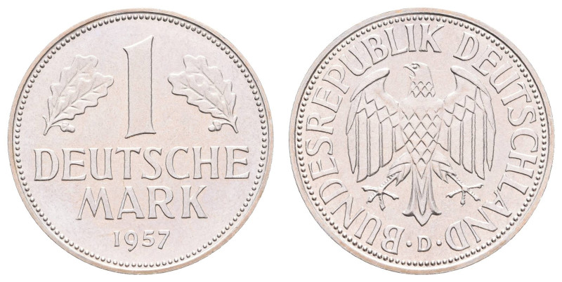 Bundesrepublik Deutschland
 1 Mark, 1957, D, PP. J. 385. Auflage nur 100 Stück!...