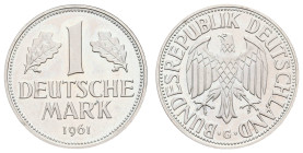 Bundesrepublik Deutschland
 1 Mark, 1961, G, PP. J. 385. Auflage nur 70 Stück!