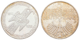 Bundesrepublik Deutschland
 5 Mark, 1952, Germanisches Museum, wz. Kratzer, f. st. J. 388