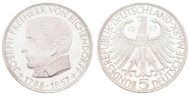 Bundesrepublik Deutschland
 5 Mark, 1957, Eichendorff, Erstabschlag. J. 391