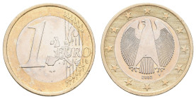 Bundesrepublik Deutschland
 1 Euro, 2002, F, mit "drehenden" - radial ausgerichteten Sternen, vz. J. 488 Anm. Nur wenige Exemplare bekannt!