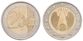 Bundesrepublik Deutschland
 2 Euro, o.J. (2002), ohne Mzz., mit "drehenden" - radial ausgerichteten Sternen, vz-st. J. 489 Anm. Nur wenige Exemplare ...