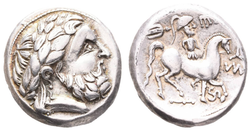 Antike Kelten
 Ungarn, Tetradrachme (13,23g), 3./2. Jh. v. Chr., Typ Dreizack u...