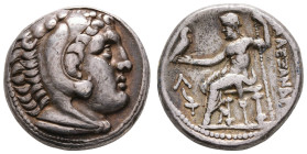 Antike Griechen
Makedonien Tetradrachme (17,14g), ca. 315-294 v. Chr. posthum, Alexander III., Amphipolis. Av: Herakleskopf mit Löwenfell nach rechts...