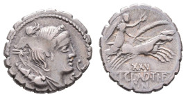 Antike Römer
Münzen Römische Republik Tib. Claudius Nero, Serratus (4,04g), 79 v. Chr., Rom. Av: Dianabüste nach rechts, über der Schulter Bogen und ...
