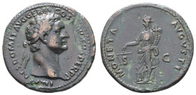 Antike Römer
Münzen Römische Kaiserzeit Domitianus, 81-96, As (11,17), Rom. Av: Kopf nach rechts, darum Umschrift. Rev: Stehende Moneta nach links, d...