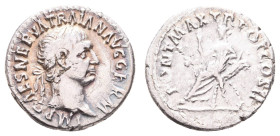 Antike Römer
Münzen Römische Kaiserzeit Trajanus, 98-117, Denar (2,97g), Rom. Av: Kopf nach rechts, darum Umschrift. Rev: Thronende Justitia mit Füll...