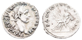 Antike Römer
Münzen Römische Kaiserzeit Trajanus, 98-117, Denar (3,39g), Rom. Av: Kopf nach rechts, darum Umschrift. Rev: Sitzende Pax mit Zweig und ...