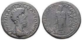 Antike Römer
Münzen der Römischen Provinzen Lydien, Apollonis, Æ (16,56g), Marcus Aurelius, 161-180. Av: Büste nach rechts, darum Umschrift. Rev: Ste...
