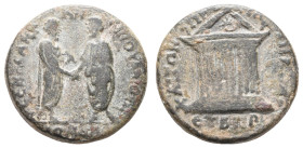 Antike Römer
Münzen der Römischen Provinzen Kilikien, Anazarbus, Æ (10,50g), Marcus Aurelius und Lucius Verus, 161-169. Av: Marcus Aurelius und Luciu...