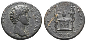 Antike Römer
Münzen der Römischen Provinzen Mysien, Pergamon, Æ (10,17g), Marcus Aurelius, 147-161. Av: Büste nach rechts, darum Umschrift. Rev: Alta...