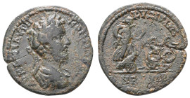 Antike Römer
Münzen der Römischen Provinzen Mysien, Kyzikos, Æ (8,24g), Commodus, 177-192. Av: Büste nach rechts, darum Umschrift. Rev: Demeter in Bi...