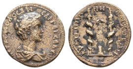 Antike Römer
Münzen der Römischen Provinzen Mysien, Kyzikos, Æ (12,12g), Commodus, 184-190. Av: Büste nach rechts, darum Umschrift. Rev: Altar zwisch...